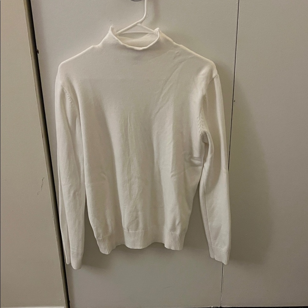 Classic White Turtleneck Sweater